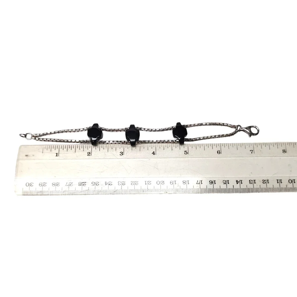 Robert Lee Morris RLM Sterling Silver 925 Black Onyx 3-Cross 7